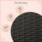 PawHut Wicker Dog House Outdoor with Canopy, Rattan Dog Bed with Water-Resistant Cushion, Raised Dog Bed for Small, Medium Dogs up to 66 lbs, 19.75" in Length, Brown Wicker, White Cushion
