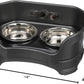 Neater Feeder Deluxe Mess Proof Cat Bowls Elevated for All Breeds – Made in USA – No Spill Raised Bowls for Indoor Cats – Stainless Steel Food and Water Bowl Set, Pet Dish Feeding Station, Black