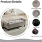 58.1'' Storage Bench Upholstered Chenille End of Bedroom Bed Bench Ottoman with Tufted Cushioned Rolled Arm Large Storage Space for Reading Living Room Entryway, Light Grey