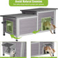 GUTINNEEN Outdoor Cat House Weatherproof Feral Kitty Shelter for Winter Cat Condo with Large Opening Roof (1-Story（AIR93）)
