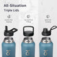 Trebo Water Bottle Insulated 40oz with Paracord Handle, Vacuum Double Wall Stainless Steel Water Jug, 48hr Cold Retention, Leakproof BPA-Free Flask With 3 Lids Fits in Car Cup Holder, Indigo/Black