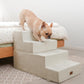 Made4Pets Dog Steps for Bed, Extra Wide Dog Stairs for High Bed Couch Sofa, 35D Foam Pet Steps for Small Dogs and Cats, Non-Slip Bottom Pet Stairs, Beige, 4 Steps