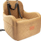 Dog Booster Car Seat for Small/Medium Dogs,Ultra Soft Fabric Filling Memory Foam,Fully Detachable and Washable,Anti-Slip Base,3 Straps Easy to Install(Coffee,Medium)