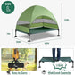 Upgraded Elevated Dog Bed with Canopy, Portable Raised Outdoor Dog Bed with Stable Anti-Slip Feet, Removable Wider Shade, Raised Dogs Cot for Large Pets Camping, Indoor & Outdoor Use