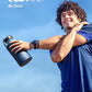 Water Bottle Insulated 64 oz with Straw & 3 Lids, Coolflask Half Gallon Water Jug Large Metal Stainless Steel Wide Mouth for Sports, Gym or Office, Non-BPA Keep Cold 48H Hot 24H, King's Blue