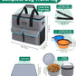 Large Pet Travel Bag Organizer - Dog & Cat Tote with Food Containers, Bowls, Feeding Mat, Perfect for Camping, Hiking (Multi-Pocket Design)
