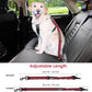SlowTon Dog Seat Belt, Adjustable Dog Safety Belt Leash, 2 in 1 Latch Bar Attachment Dog Car Seatbelt with Elastic Nylon Bungee Buffer, Reflective Nylon Belt Tether(Red 35.5in)