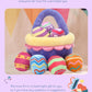8 Piece Plush Stuffed Playset Toys with 7 Eggs, 1 Furry Bag, Soft Basket Set Sensory Toys for Girls Kids Ages 3+, Birthday Christmas Valentines Easter Party Favors Gifts