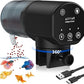 Automatic Fish Feeder for Aquarium: Rechargeable Fish Feeder Dispenser,Moisture-Proof & 200ML Large Capacity Betta Turtle Vacation Feeder,Auto Fish Food Dispenser Timer for Weekends/Business