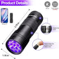Black Light UV Flashlight,Vansky Blacklight 12 LED Urine Detector For Dog/Cat/Pet Urine & Dry Stains and Bed Bug On Carpets/Rugs/Floor,Matching with Pet Odor Eliminator