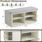 Cream White 39.4" W 2-Tier Shoe Bench with Storage | Entryway Bench with Padded Cushion, Sliding Doors & 5 Hooks