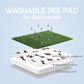 MEEXPAWS Dog Grass Pad with Foldable Dog Litter Box, Small Pee Pad Holder Foldable Liner Base High Side with Odor Free Artificial Grass for Puppy Potty Training Balcony, 2 PCS Reusable Pee Pads