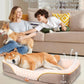 Washable Orthopedic Dog Bed for Medium Dogs, Waterproof Dog Bed with Bolster, Big Couch Sofa with Removable Cover & Non-Slip Bottom