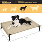 Veehoo Cooling Outdoor Dog Bed, Heavy Duty Elevated Pet Bed with Washable & Breathable Teslin Mesh, Non-Slip Silicon Feet, Dog Cot Bed with Support Hem, 41" x 27", Beige Coffee, CWC2433