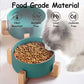 Petygooing Ceramic Dog Cat Bowl Set with Stand,Small Dog Bowls,Food and Water Dishes, Cute Modern Anti Slip Set of 2 Pet Food Dish- Small Size Pet (13.5OZ/5.1 in) Green