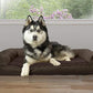 Furhaven Cooling Gel Dog Bed for Large Dogs w/ Removable Bolsters & Washable Cover, For Dogs Up to 95 lbs - Plush & Suede Sofa - Espresso, Jumbo/XL