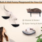 Cat Wall Shelves Set - Curved Wall Foam Bed and 2 Floating Wall Grey Steps, Wall Mounted Cat Climbing Shelves for Sleeping, Playing, and Lounging