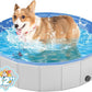 Portable Dog Pool PVC Pet Swimming Pool Bathtub Collapsible Dog Pool, Hard Plastic Pool for Pets to Swim and Bath (S-32" x 8" Light Grey)