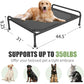 Raised Dog Bed, Outdoor Dog Bed for Dogs, Cooling Elevated Pet Cot, Durable and Sturdy Pet Bed, Waterproof Mesh Cover Raised Metal Frame, Non Slip, Black