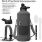 Insulated Water Bottle | Thickened Stainless Steel for Gym and Hiking with Straw, Carrier Bag, Handle Strap | BPA-Free 87 oz