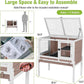 GUTINNEEN Rabbit Hutch Bunny House, 36.6" L Rabbit Cage with Anti Chewing Ramp, Guinea Pig Cage with Cooling Galvanized Sheet, Detachable Legs(Brown)