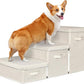 Pet Stairs with Storage, Pet Step for Small Dogs and Cats, 3-Step Folding Pet Steps with Zip, Cat Stairs Dog Steps for Bed, Couch and Car Ramp (Beige, 3 Steps no Condo)