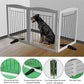 ZJSF Freestanding Dog Fence Indoor, Foldable Dog Gate for Doorways, Stairs or Hallways, Sturdy Wood Extra Wide Pet Gate with Support Feet for The House, Grey, 32 "Height-3 Panels