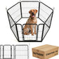 Dog Playpen,24 32 40 48 in(H) Pet Fence Outdoor for Rv Camping,Garden Fence Small Animal Barrie for Yard,11Ft(L)-56Ft(L) Black Metal Temporary Fencing