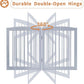 Freestanding Pet Gate - Foldable Wooden Dog Gate for House, Indoor, 80 Inch Wide, 4 Panels 24", Grey