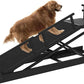 6 Level Height Adjustable Dog Ramp for Bed, Couch 65" Foldable Pet Ramp with Non-Slip Mat，DIY Glow Strips & Rest Platform Heavy Duty Dog Stairs for Large Dogs up to 200Lbs ，Black