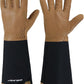 HANDLANDY Long Gardening Gloves for Men & Women, Cowhide Leather Rose Pruning Gloves, Breathable Thorn Proof Gauntlet Glove (Brown-Cowhide, S)