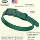 Dogline Biothane Waterproof Dog Collar Strong Coated Nylon Webbing with Black Hardware Odor- Proof for Easy Care Easy to Clean High Performance Fits Small Medium or Large Dogs, Hunter Green