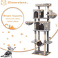 70-Inch Cat Tree,Large Cat Tree Tower with Hammock, Scratching Post, Condo and Multi-Level Cat Tower for Large Cats, Cat Activity Center Playhouse, Light Gray LCT016