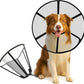 Lainergie Adjustable Soft Dog Cone Collar for After Surgery Recovery, Comfortable Pet Recovery Protective Collar for Medium Large Dogs, Elizabethan Dog Neck Collar (M, Black)