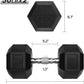 RitFit 5-650 LBS PVC Encased Hex Dumbbell Sets with Optional Rack for Home Gym, Hand weight with Chrome Handle for Strength Training, Workouts