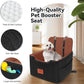 Dog Car Seat for Small/Medium Dogs Under 35lbs,Memory Foam Dog Booster Seats,Detachable and Washable Traval Pet Car Seat, Dogs Bed with 2 Safety Belts(Balck/Brown)
