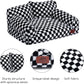 Hollypet Fluffy Plush Dog Cat Pet Couch Soft Calming Sofa Bed for Medium Small Cats and Dogs, Black and White