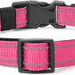 Reflective Dog Collar Padded with Soft Neoprene Breathable Quick Release Basic Dog Collars for Large Dogs Hot Pink Girl