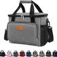 iknoe Thickened Lunch Bag - Soft Coolers Insulated, Leak Proof Tote with Zippered Top - Great for Work, Picnic, Beach - 18-Can Capacity, Grey