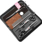 LILYS PET Professional PET Grooming scissors Kit,Coated Titanium,Sharp and Strong Stainless Steel Blade for Dogs Cats Hair Cutting,3 Pieces of Scissors with a Comb and a Case (7.5 inches, Black)