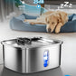 Dog Water Fountain for Large Dogs, 9L/2.4Gal Stainless Steel Dog Fountain with Water Level Window & Filtration, Automatic Pet Water Bowl Dispenser Indoor, Super Quiet for Multi-Pet