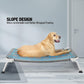 Veehoo Elevated Dog Bed for Outdoor, Cooling Waterproof Raised Dog Cots Beds XL, Curved Off Ground Pet Hammock Cot Lifted for Outside, up to 150lbs, White Legs, Black Silver 49"