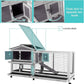 62" Rabbit Hutch with Chew-Proof Ramp & Waterproof Roof - Indoor/Outdoor Bunny Cage, 2-Story Design, 6 Lockable Caster Wheels & Dual Pull-Out Trays (Grey)