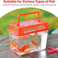 Portable Fish Tank, Handheld Fish Tank, Plastic Mini Fish Box, Transparent Cutout Design, Plastic Aquarium with Handle for Turtle and Pet Fish Lid for