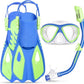 Kids Mask Fins Snorkel Set, Dry Top Snorkeling Gear for Kids Youth Boys Girls Junior Age 5-15 Tempered Glass Snorkel Mask Set Panoramic View Snorkeling Packages