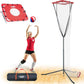 Volleyball Setter Training Net，Height & Angle Adjustable Volleyball Training Net with Metal Frame，Tripod Base for Indoor and Outdoor，Volleyball Training Equipment for Setting,Serving,Spiking