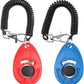 Dog Training Clicker with Wrist Strap - OYEFLY Durable Lightweight Easy to Use, Pet Training Clicker for Cats Puppy Birds Horses. Perfect for Behavioral Training 2-Pack (Red and Blue)