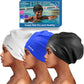 3 Pack Extra Large Swim Cap for Braids & Dreadlocks - Waterproof Silicone Swim Hat for Women with Long Thick Hair, Protective Swim Cap Cover Ears for Swimming, Shower, Bathing