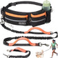 Hands-Free Waist Leash with Pouch for Two Dogs: Reflective Stitching, Dual Handle & Bungee Retractable Design – Ideal for Medium to Large Dogs (Orange) – Dog Walking Accessories
