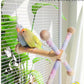 Bird Stand Perch Toy, 360° Rotating Natural Wooden Parrot Perch for Bird Cages, Colorful